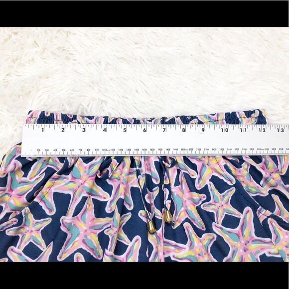 Simply Southern Blue Starfish Print Tassel Hem High Waisted Shorts Size S/M - Picture 3 of 7